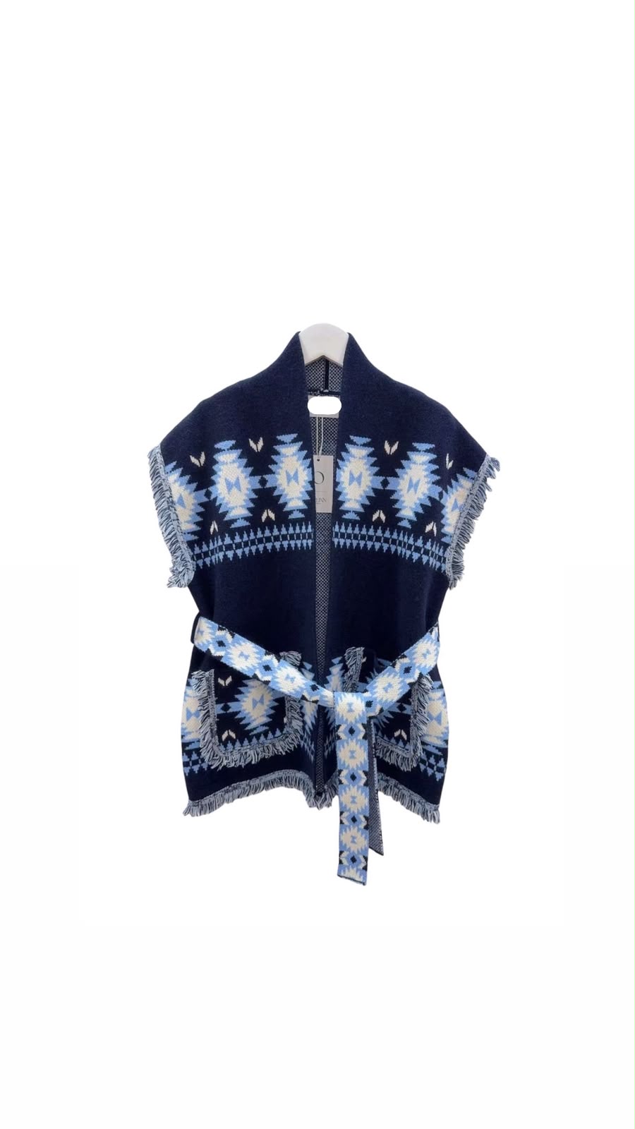 Vest navy zegzag