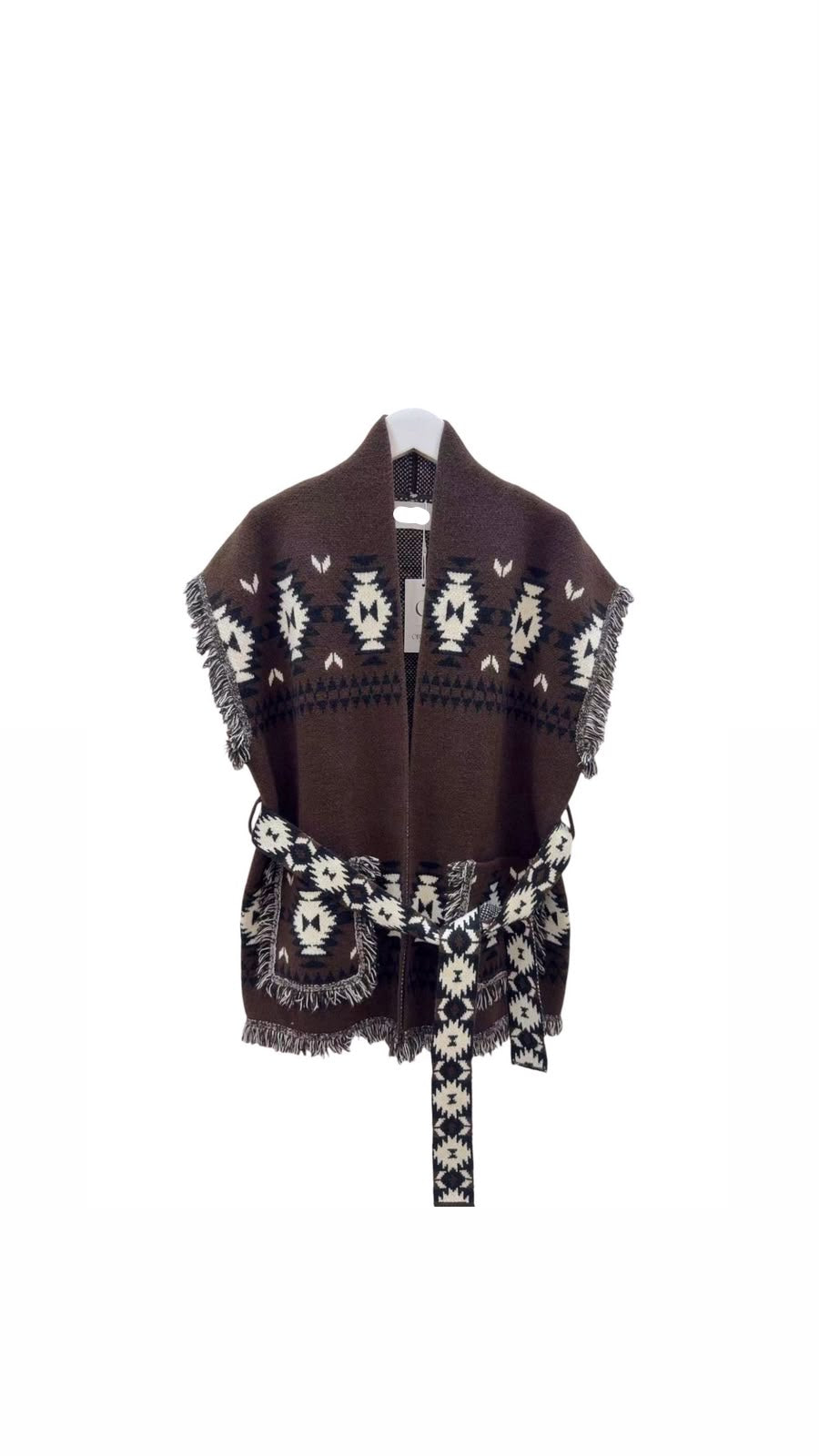 Vest zegzag brown