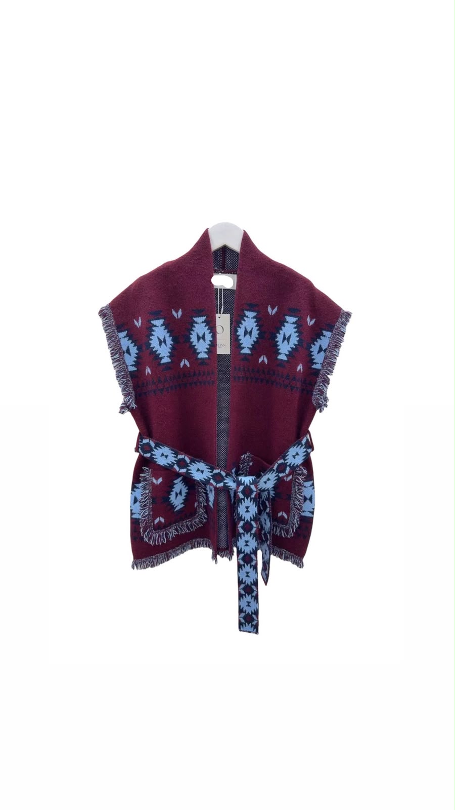 Vest zegzag burgundy
