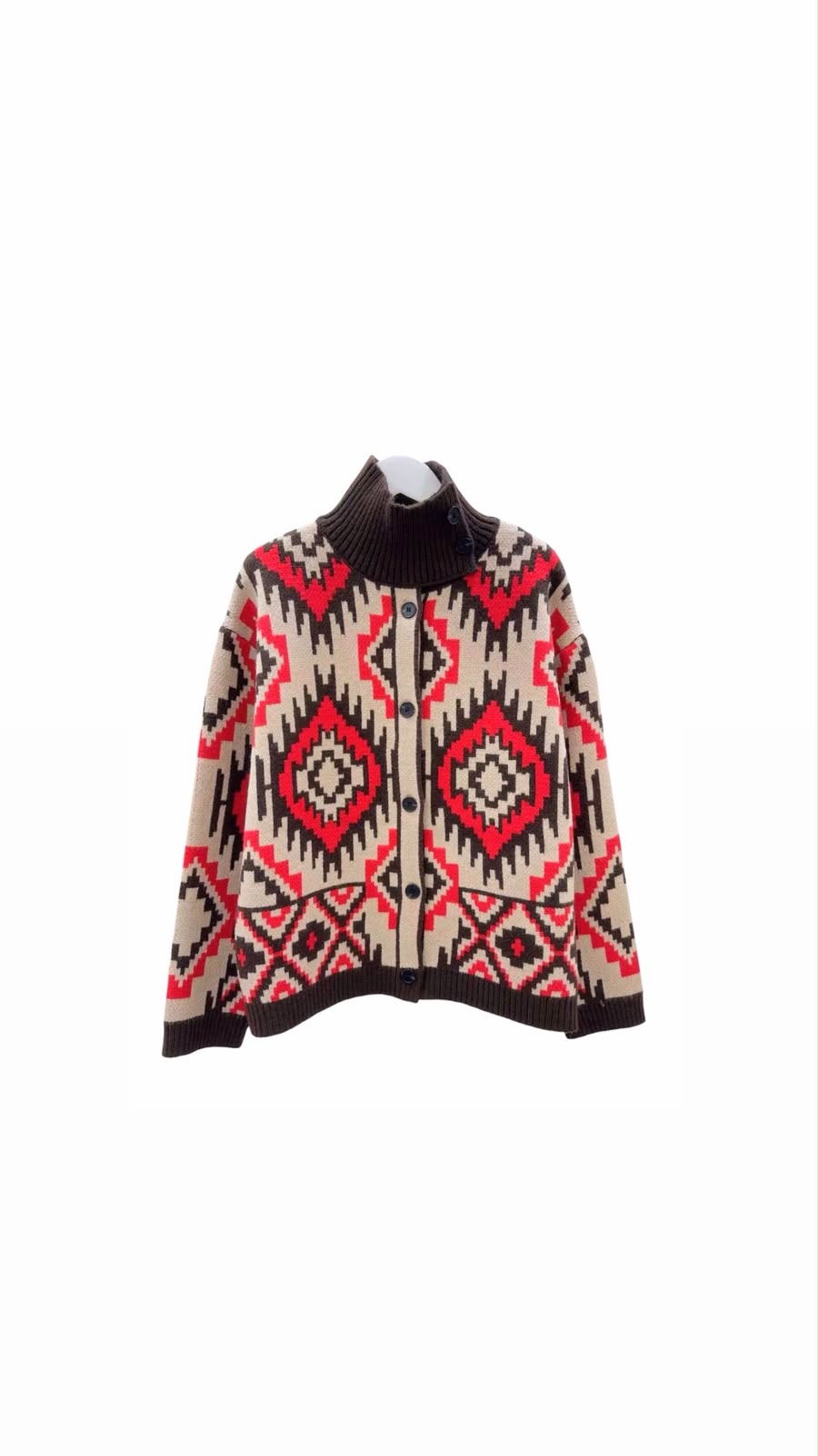 Jacket zegzag red brown