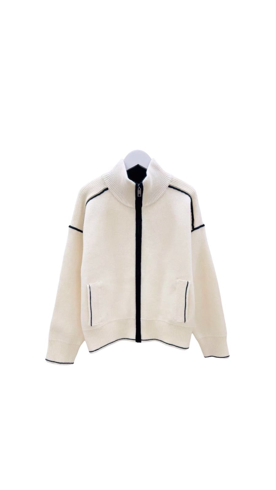 Jacket offwhite zipper doubled