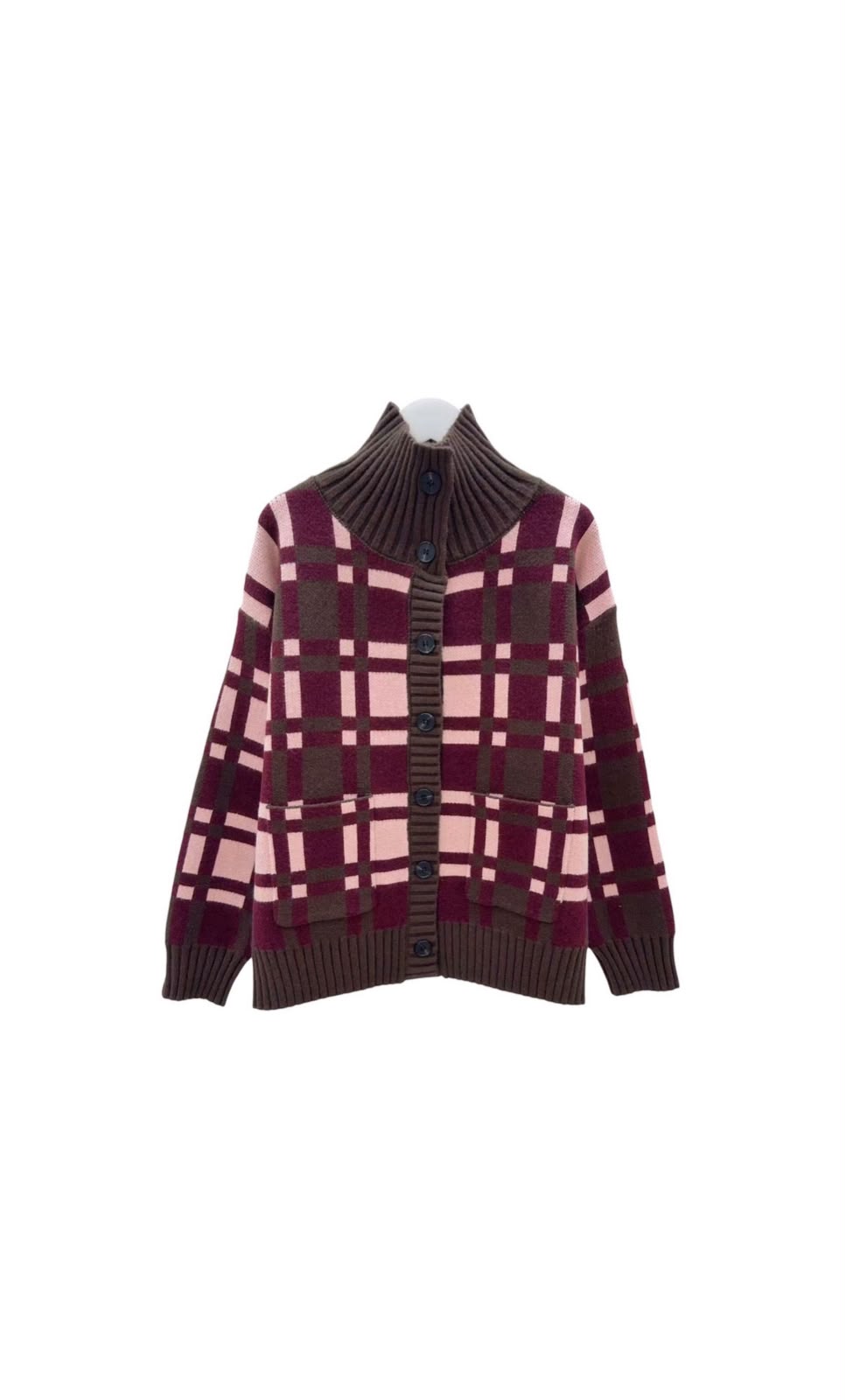 Jacket check burgundy