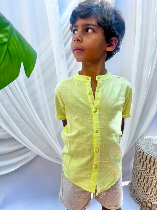 Linen Cotton Yellow Chemise
