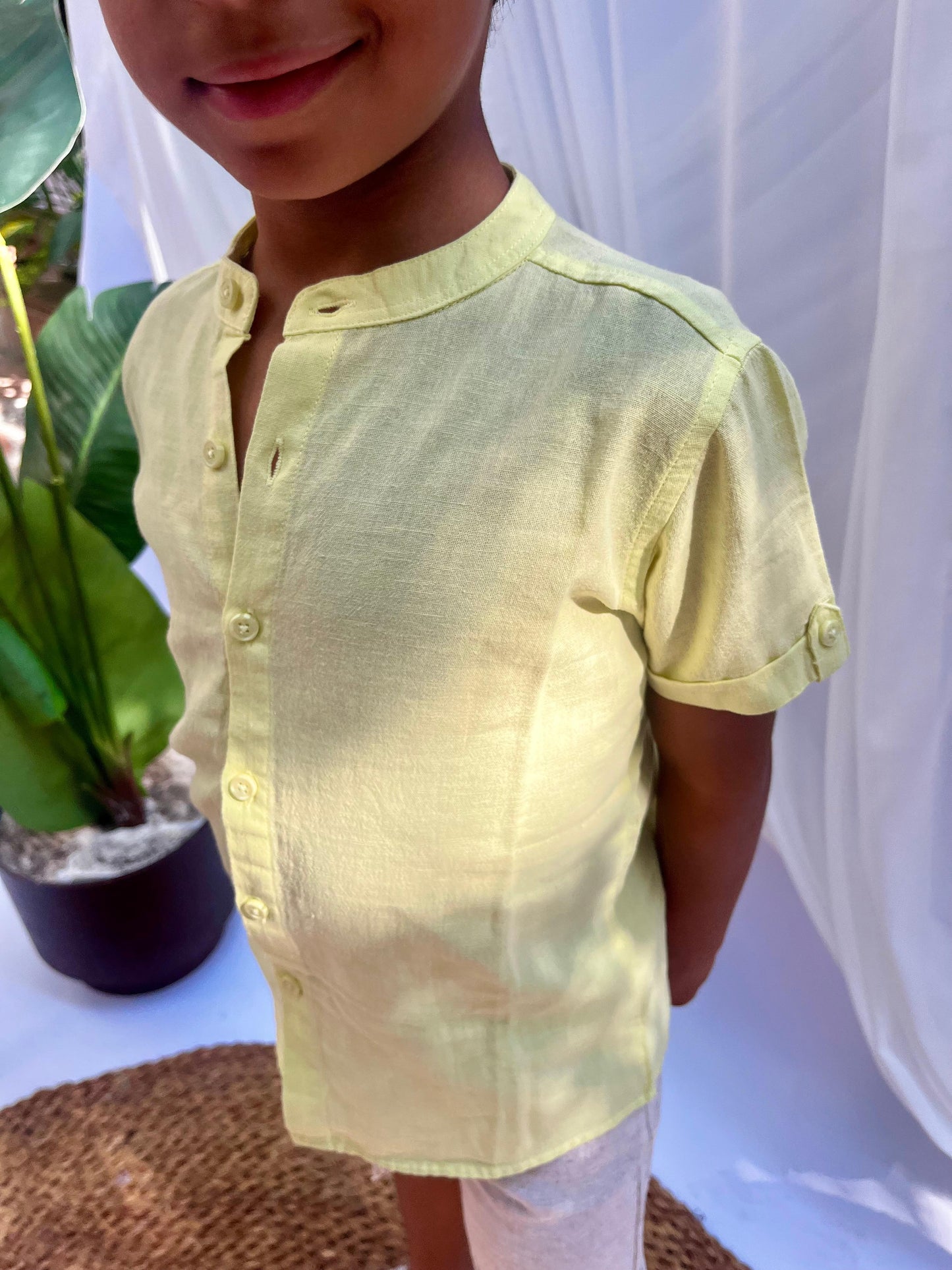 Linen Cotton Yellow Chemise