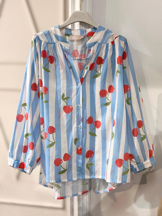 Blue Vintage Chemise Cherry