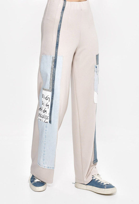 Pants Beige Denim Lined