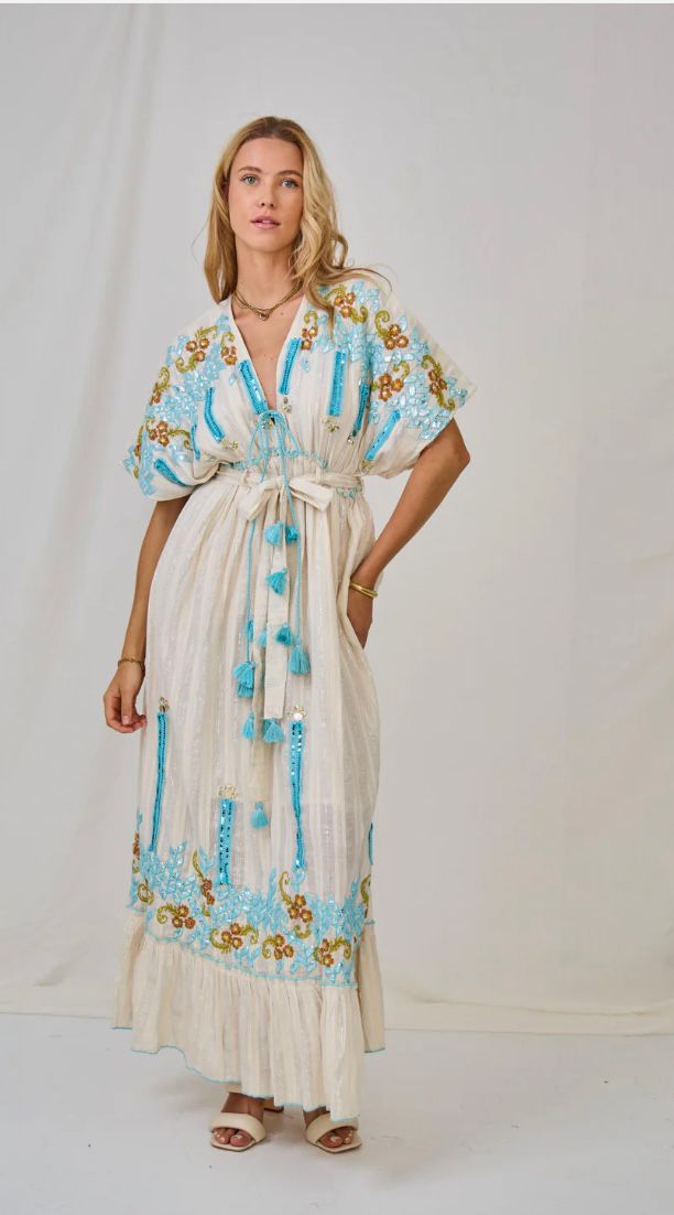 Embroidery Blue Dress LQ