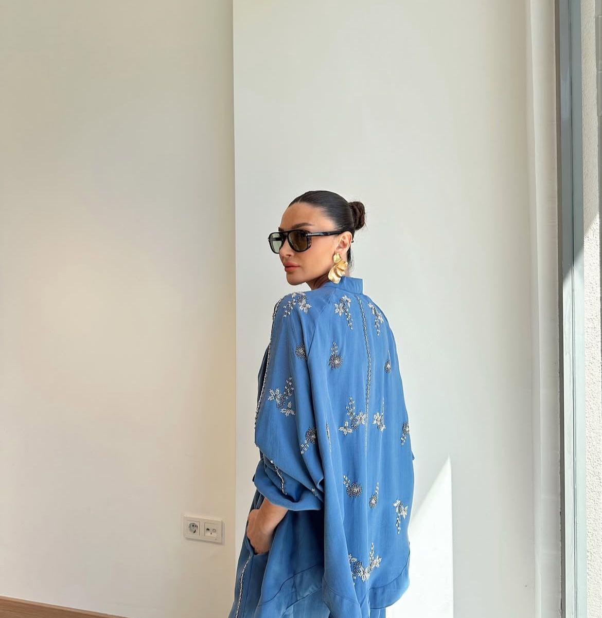 Set Blue Embroidery