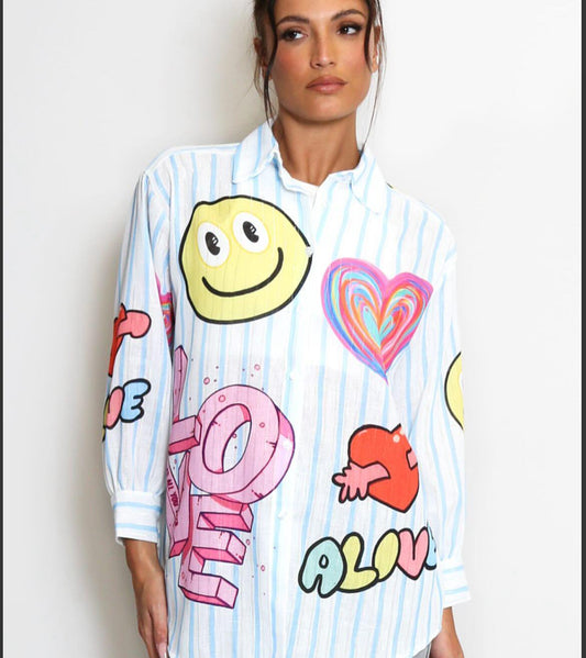 Smile Heart Linen Pattern