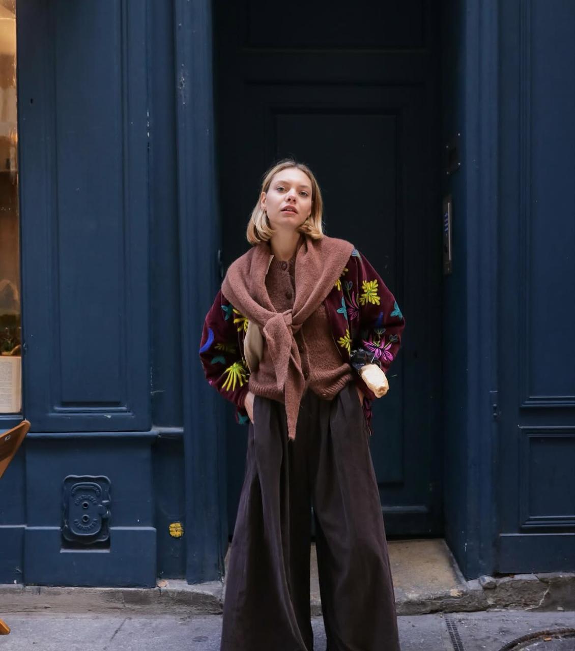 Jacket Embroidered Burgundy