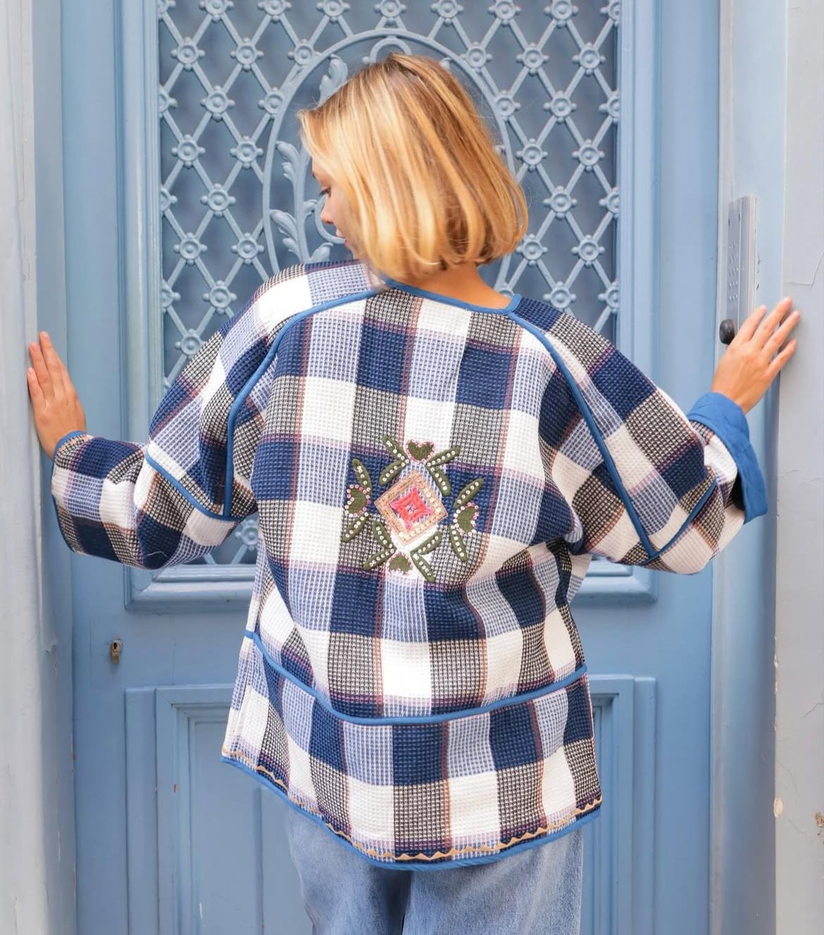 Jacket Blue Blanc Embroidery