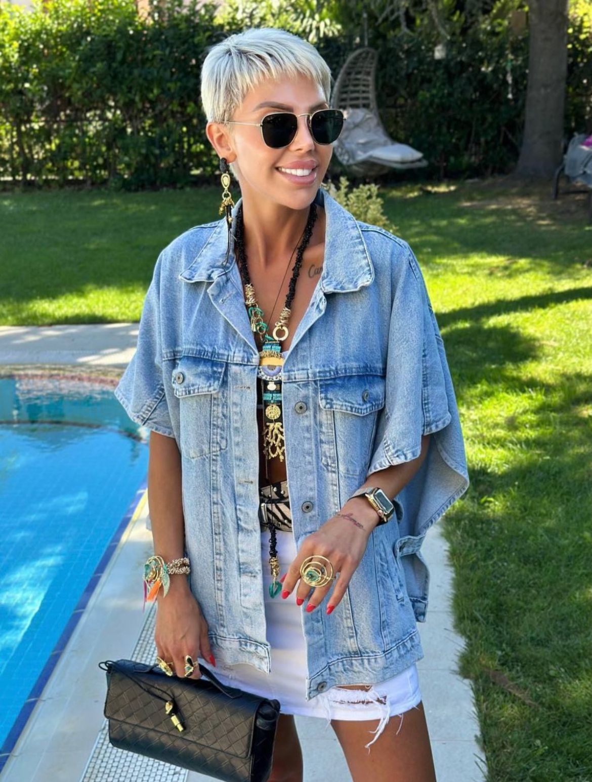 Jacket Denim Vest Oversized Light