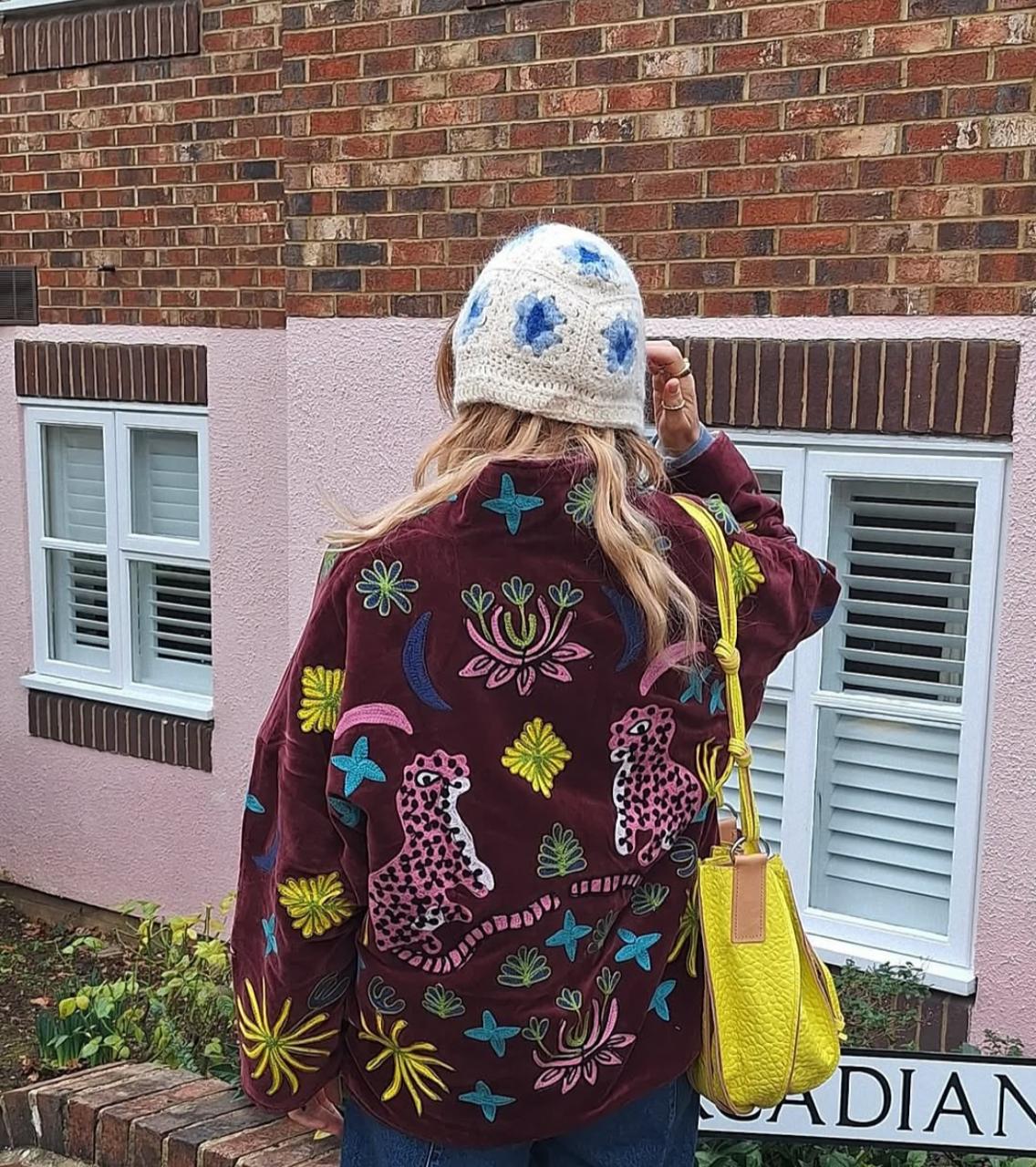 Jacket Embroidered Burgundy