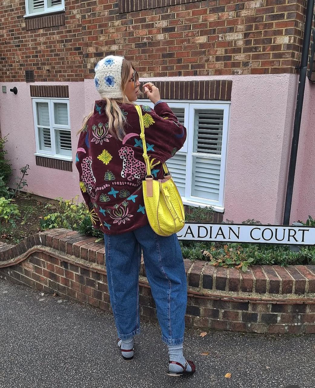 Jacket Embroidered Burgundy