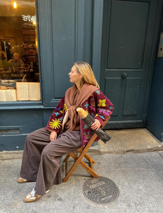 Jacket Embroidered Burgundy